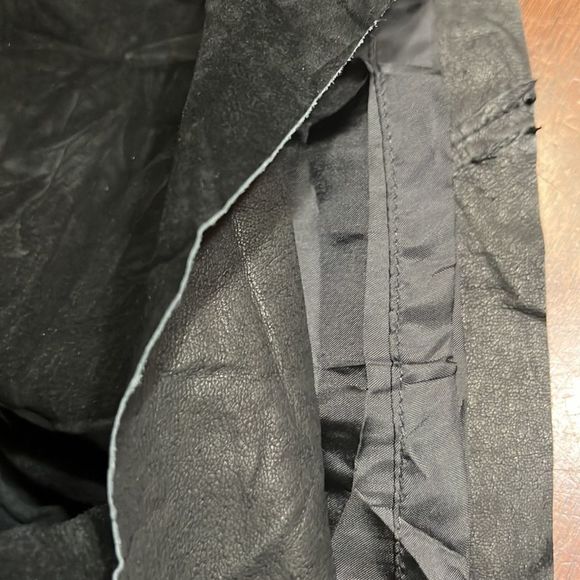 Willi Smith Black Patchwork Suede Leather Midi Skirt Fully Lined  Sz 12 EUC - Picture 8 of 11